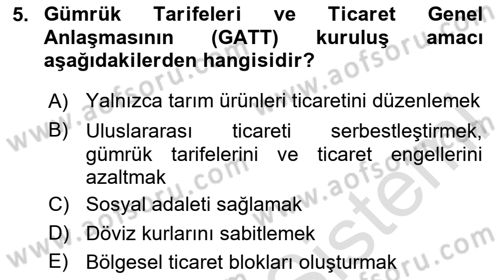 Uluslararası İlişkilere Giriş Dersi 2025 - 2026 Yılı (Final) Dönem Sonu Sınav Soruları 5. Soru