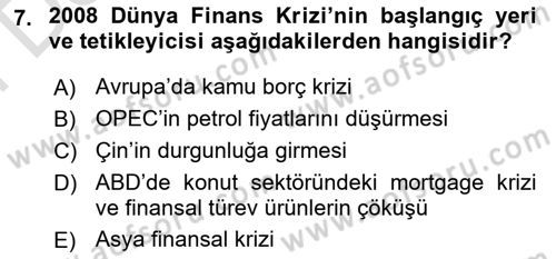 Uluslararası İlişkilere Giriş Dersi 2025 - 2026 Yılı (Final) Dönem Sonu Sınav Soruları 7. Soru