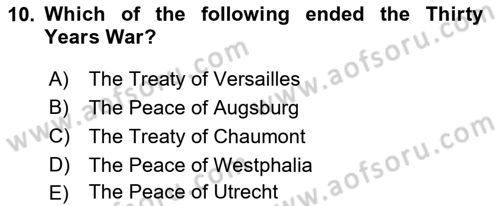 Introduction to International Relations Dersi Ara Sınavı Deneme Sınav Soruları 10. Soru