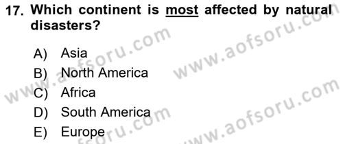 Introduction to International Relations Dersi Ara Sınavı Deneme Sınav Soruları 17. Soru