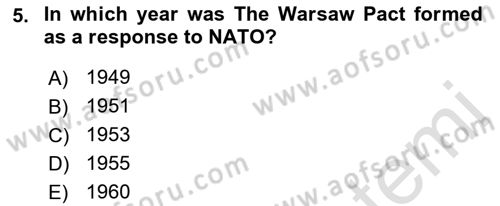 Introduction to International Relations Dersi Ara Sınavı Deneme Sınav Soruları 5. Soru
