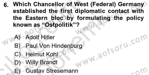 Introduction to International Relations Dersi Ara Sınavı Deneme Sınav Soruları 6. Soru