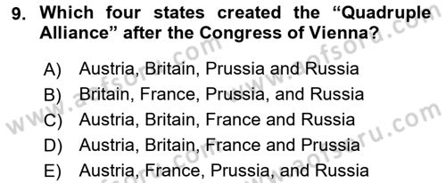 Introduction to International Relations Dersi Ara Sınavı Deneme Sınav Soruları 9. Soru