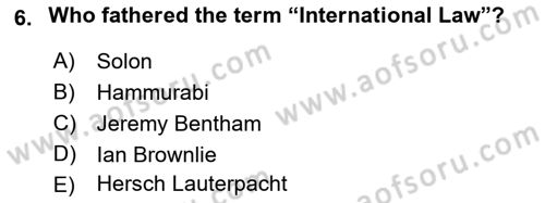 Introduction to International Relations Dersi 2017 - 2018 Yılı (Final) Dönem Sonu Sınav Soruları 6. Soru