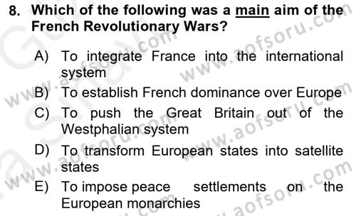 Introduction to International Relations Dersi 2018 - 2019 Yılı (Vize) Ara Sınav Soruları 8. Soru