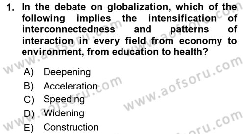 Introduction to International Relations Dersi 2018 - 2019 Yılı Yaz Okulu Sınav Soruları 1. Soru