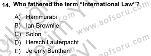 Introduction to International Relations Dersi 2018 - 2019 Yılı Yaz Okulu Sınav Soruları 14. Soru