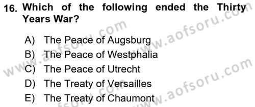 Introduction to International Relations Dersi 2018 - 2019 Yılı Yaz Okulu Sınav Soruları 16. Soru