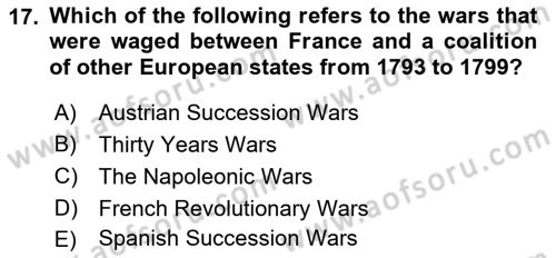 Introduction to International Relations Dersi 2018 - 2019 Yılı Yaz Okulu Sınav Soruları 17. Soru