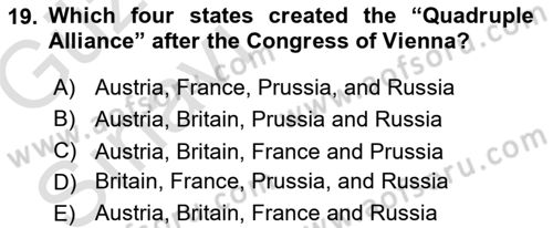 Introduction to International Relations Dersi Ara Sınavı Deneme Sınav Soruları 19. Soru