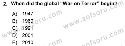 Introduction to International Relations Dersi Ara Sınavı Deneme Sınav Soruları 2. Soru