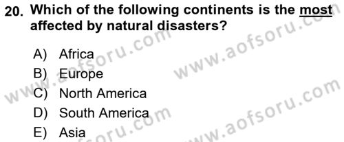 Introduction to International Relations Dersi Ara Sınavı Deneme Sınav Soruları 20. Soru