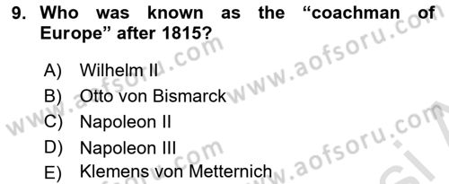 Introduction to International Relations Dersi Ara Sınavı Deneme Sınav Soruları 9. Soru