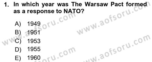 Introduction to International Relations Dersi 2020 - 2021 Yılı Yaz Okulu Sınav Soruları 1. Soru