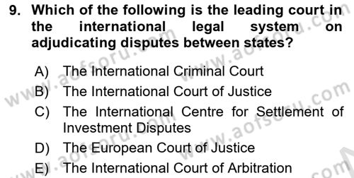 Introduction to International Relations Dersi 2020 - 2021 Yılı Yaz Okulu Sınav Soruları 9. Soru