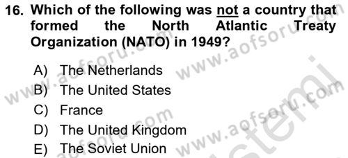 Introduction to International Relations Dersi Ara Sınavı Deneme Sınav Soruları 16. Soru