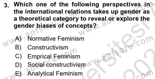 Introduction to International Relations Dersi 2021 - 2022 Yılı Yaz Okulu Sınav Soruları 3. Soru