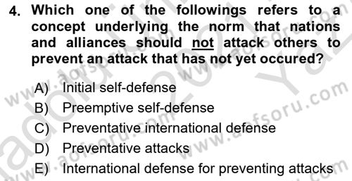 Introduction to International Relations Dersi 2021 - 2022 Yılı Yaz Okulu Sınav Soruları 4. Soru