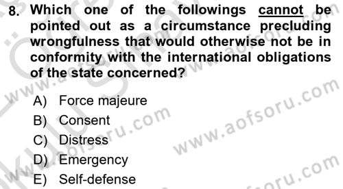 Introduction to International Relations Dersi 2021 - 2022 Yılı Yaz Okulu Sınav Soruları 8. Soru