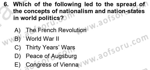 Introduction to International Relations Dersi 2022 - 2023 Yılı (Vize) Ara Sınav Soruları 6. Soru
