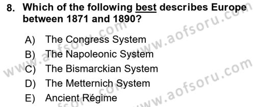 Introduction to International Relations Dersi Ara Sınavı Deneme Sınav Soruları 8. Soru