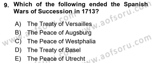 Introduction to International Relations Dersi Ara Sınavı Deneme Sınav Soruları 9. Soru