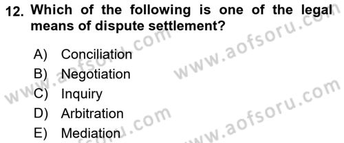 Introduction to International Relations Dersi 2022 - 2023 Yılı Yaz Okulu Sınav Soruları 12. Soru