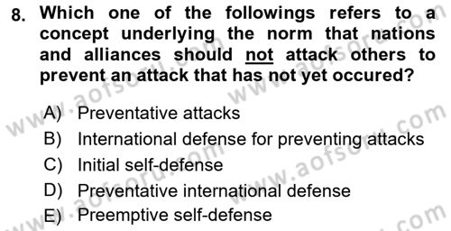 Introduction to International Relations Dersi 2022 - 2023 Yılı Yaz Okulu Sınav Soruları 8. Soru