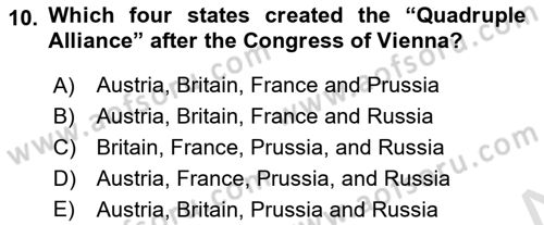 Introduction to International Relations Dersi Ara Sınavı Deneme Sınav Soruları 10. Soru