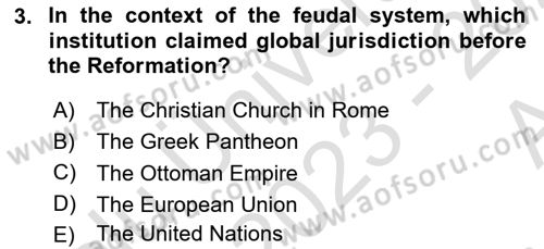 Introduction to International Relations Dersi Ara Sınavı Deneme Sınav Soruları 3. Soru
