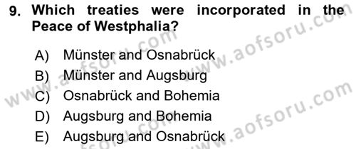 Introduction to International Relations Dersi 2023 - 2024 Yılı (Vize) Ara Sınav Soruları 9. Soru