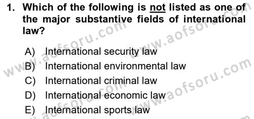Introduction to International Relations Dersi Ara Sınavı Deneme Sınav Soruları 1. Soru