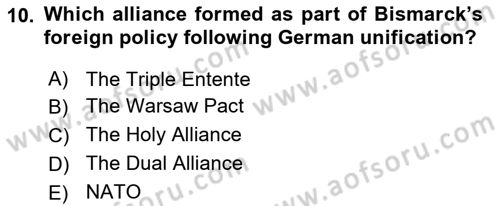 Introduction to International Relations Dersi Ara Sınavı Deneme Sınav Soruları 10. Soru