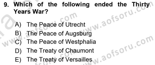 Introduction to International Relations Dersi Ara Sınavı Deneme Sınav Soruları 9. Soru