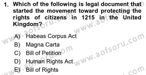 Political Science Dersi 2018 - 2019 Yılı (Final) Dönem Sonu Sınav Soruları 1. Soru