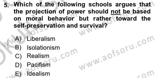 Political Science Dersi 2018 - 2019 Yılı Yaz Okulu Sınav Soruları 5. Soru