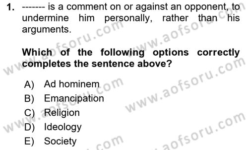 Political Science Dersi 2020 - 2021 Yılı Yaz Okulu Sınav Soruları 1. Soru