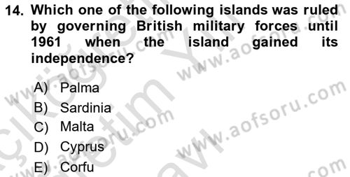 Political Science Dersi 2021 - 2022 Yılı Yaz Okulu Sınav Soruları 14. Soru