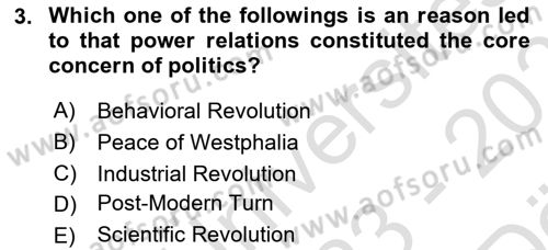 Political Science Dersi 2023 - 2024 Yılı (Vize) Ara Sınav Soruları 3. Soru