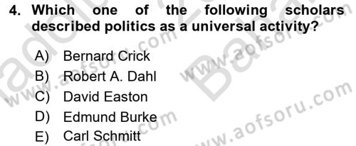 Political Science Dersi 2023 - 2024 Yılı (Vize) Ara Sınav Soruları 4. Soru