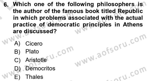Political Science Dersi 2023 - 2024 Yılı (Final) Dönem Sonu Sınav Soruları 6. Soru