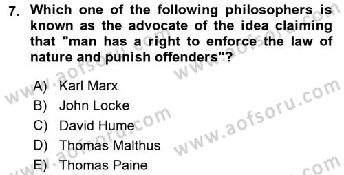 Political Science Dersi 2023 - 2024 Yılı (Final) Dönem Sonu Sınav Soruları 7. Soru