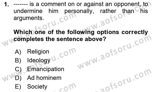 Political Science Dersi 2023 - 2024 Yılı Yaz Okulu Sınav Soruları 1. Soru