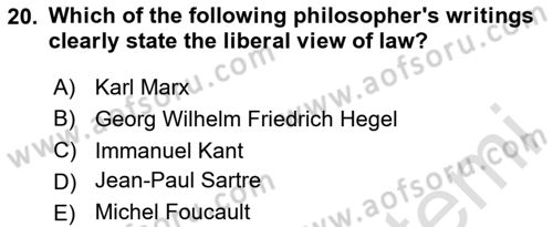 Political Science Dersi 2024 - 2025 Yılı (Vize) Ara Sınav Soruları 20. Soru