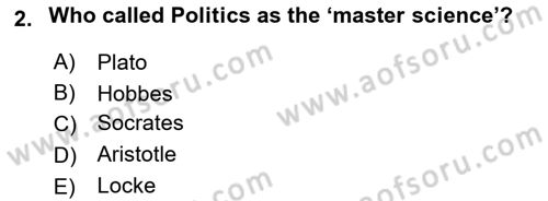 Political Science Dersi 2025 - 2026 Yılı (Vize) Ara Sınav Soruları 2. Soru