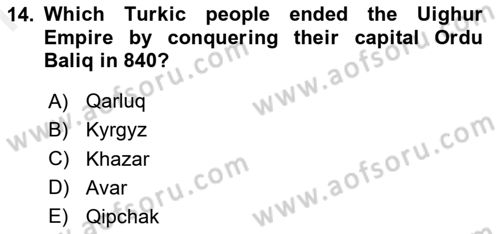 Contemporary World Civilizations Dersi 2017 - 2018 Yılı (Final) Dönem Sonu Sınav Soruları 14. Soru