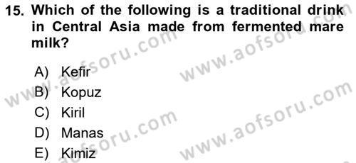 Contemporary World Civilizations Dersi 2017 - 2018 Yılı (Final) Dönem Sonu Sınav Soruları 15. Soru