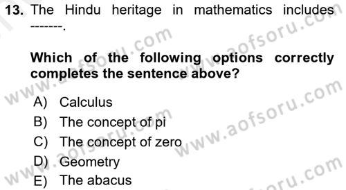 Contemporary World Civilizations Dersi 2018 - 2019 Yılı (Vize) Ara Sınav Soruları 13. Soru