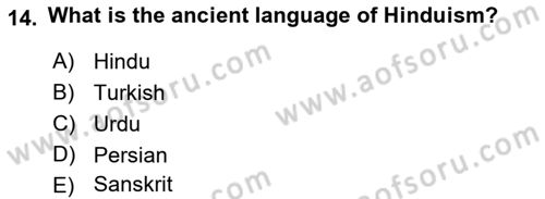Contemporary World Civilizations Dersi 2018 - 2019 Yılı (Vize) Ara Sınav Soruları 14. Soru