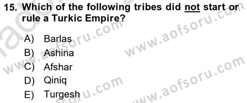 Contemporary World Civilizations Dersi 2020 - 2021 Yılı Yaz Okulu Sınav Soruları 15. Soru